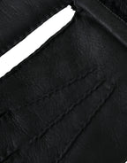 Dolce & Gabbana Black Leather Fur Short Hands Gloves - Zeiniez