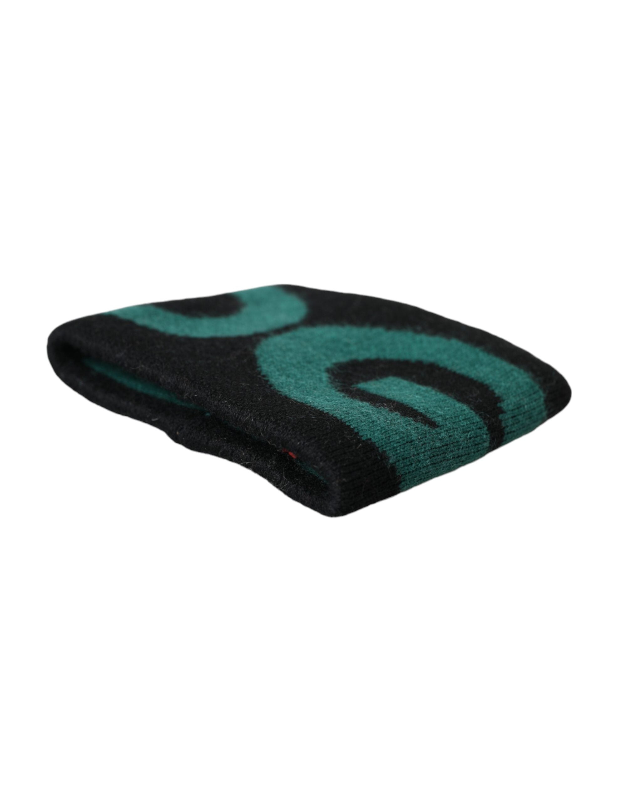 Dolce & Gabbana Black Green Wool Logo #DGMILLENNIALS Wristband - Zeiniez