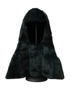 Dolce & Gabbana Black Weasel Fur Whole Head Wrap Hat - Zeiniez
