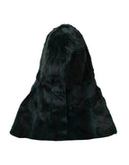 Dolce & Gabbana Black Weasel Fur Whole Head Wrap Hat - Zeiniez