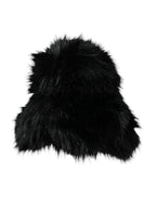 Dolce & Gabbana Black Faux Fur Womens Bucket Hat - Zeiniez