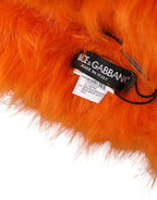 Dolce & Gabbana Orange Faux Fur Whole Head Wrap Hat - Zeiniez