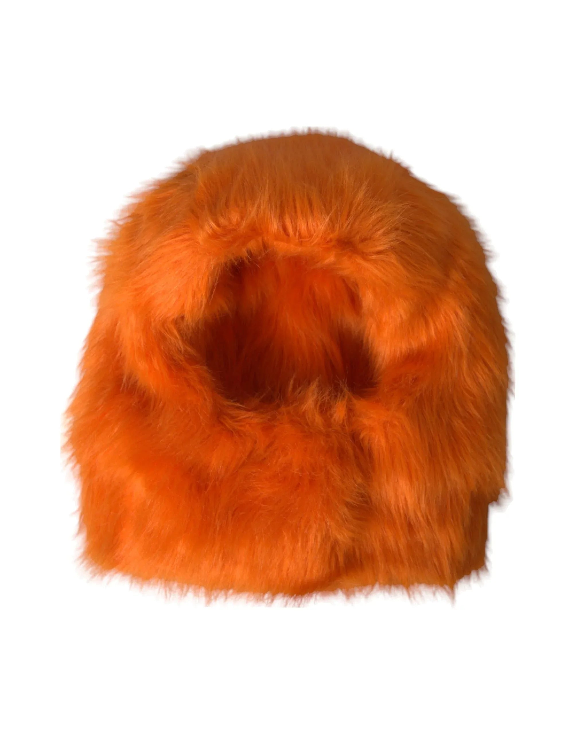 Dolce & Gabbana Orange Faux Fur Whole Head Wrap Hat - Zeiniez