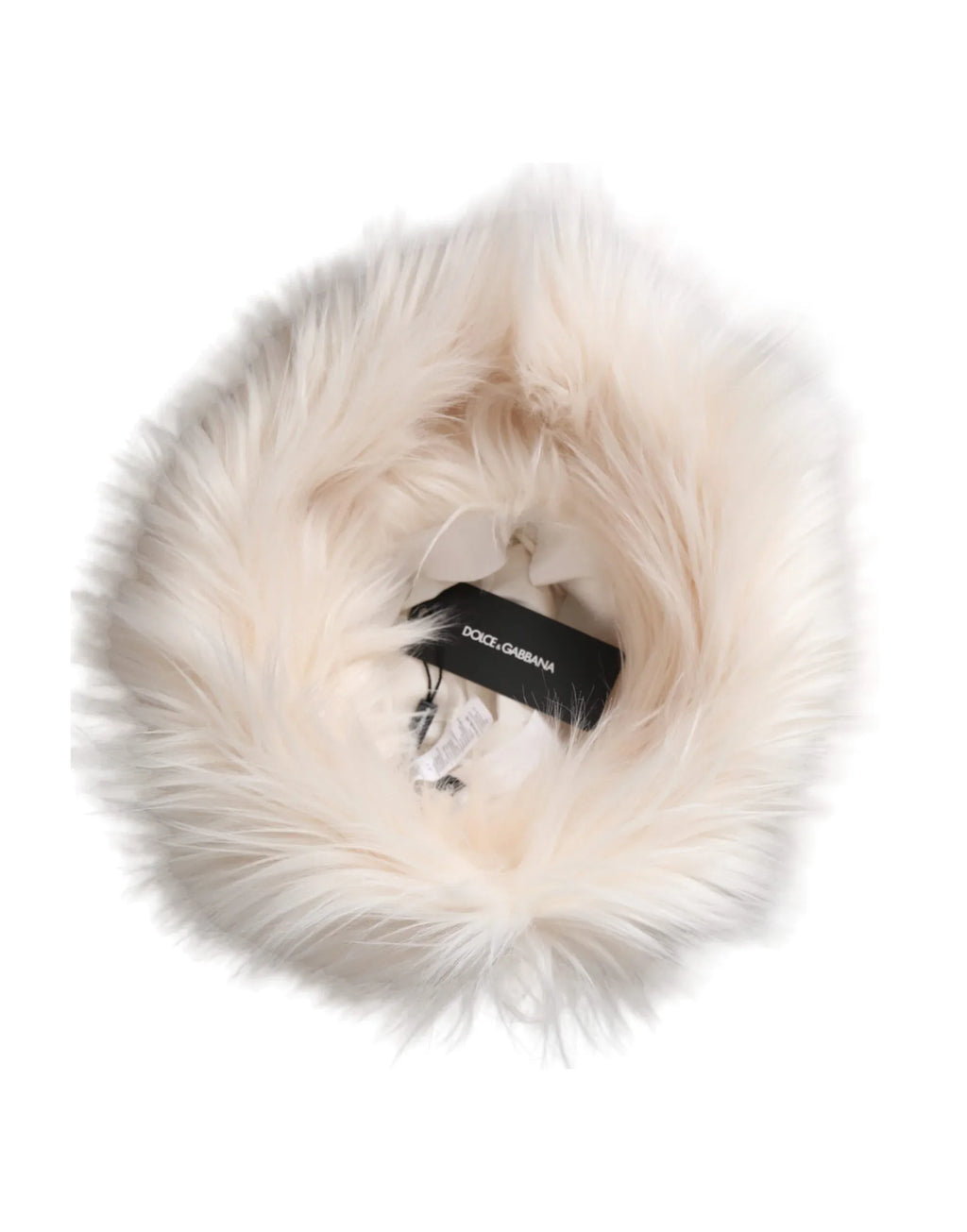 Dolce & Gabbana White Acrylic Fur Womens Bucket Hat - Zeiniez
