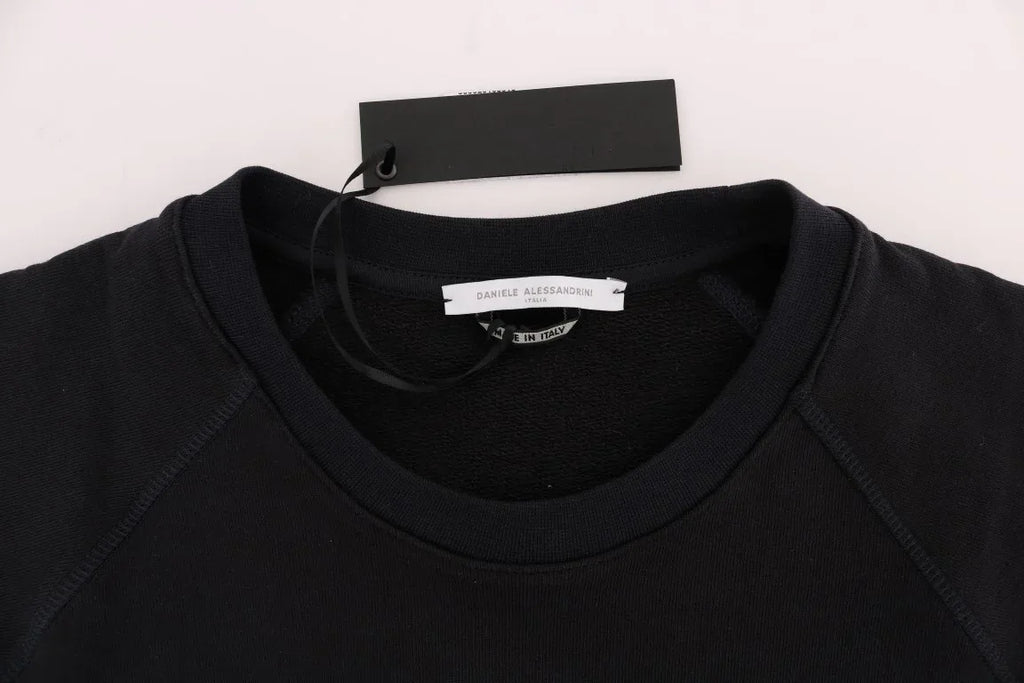 Daniele Alessandrini Blue Crewneck Cotton Sweater - Zeiniez