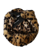 Dolce & Gabbana Brown Leopard Fur Women Bucket Hat - Zeiniez