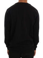 Daniele Alessandrini Black Crewneck Cotton Pullover Sweater - Zeiniez