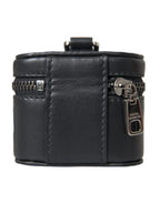 Dolce & Gabbana Black DG Logo Leather Silver Metal Airpods Case - Zeiniez