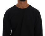 Daniele Alessandrini Black Crewneck Cotton Pullover Sweater - Zeiniez
