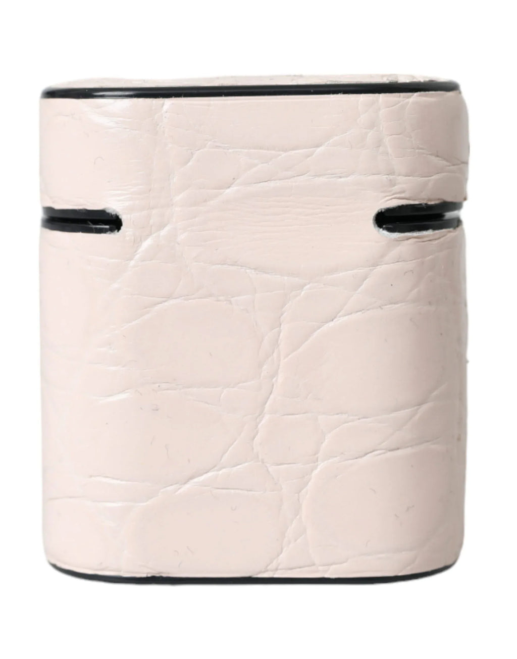 Dolce & Gabbana Light Pink Leather Metal Logo Plaque Airpods Case - Zeiniez