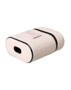 Dolce & Gabbana Light Pink Leather Metal Logo Plaque Airpods Case - Zeiniez