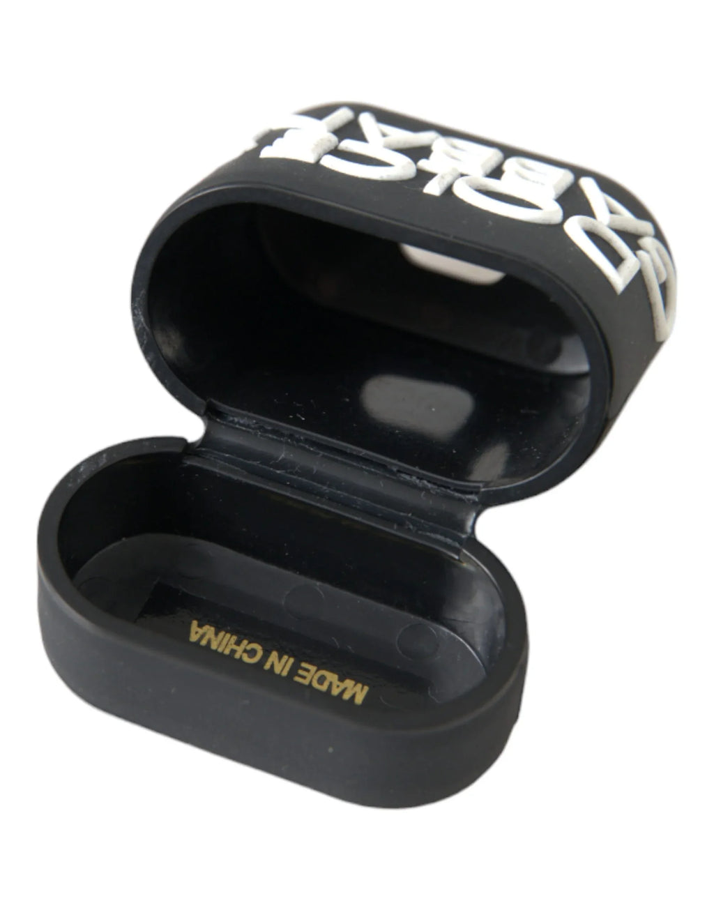 Dolce & Gabbana Black White Silicone Embossed Logo Airpods Case - Zeiniez