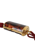 Dolce & Gabbana Brown Leopard Mini Mirror Tassel Make Up Holder Bag - Zeiniez