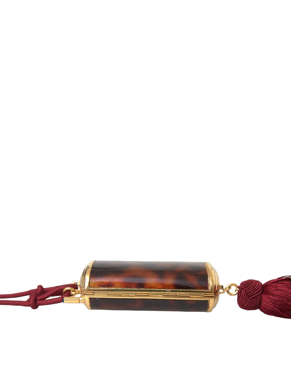 Dolce & Gabbana Brown Leopard Mini Mirror Tassel Make Up Holder Bag - Zeiniez