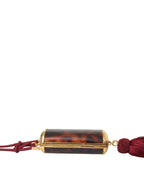 Dolce & Gabbana Brown Leopard Mini Mirror Tassel Make Up Holder Bag - Zeiniez