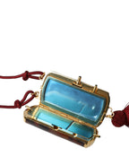 Dolce & Gabbana Brown Leopard Mini Mirror Tassel Make Up Holder Bag - Zeiniez