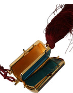 Dolce & Gabbana Brown Leopard Mini Mirror Tassel Make Up Holder Bag - Zeiniez