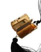 Dolce & Gabbana Beige Exotic Leather Mini Mirror Tassel Make Up Holder Bag - Zeiniez