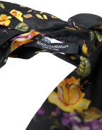 Dolce & Gabbana Black Floral Applique Silk Women Headband Diadem - Zeiniez