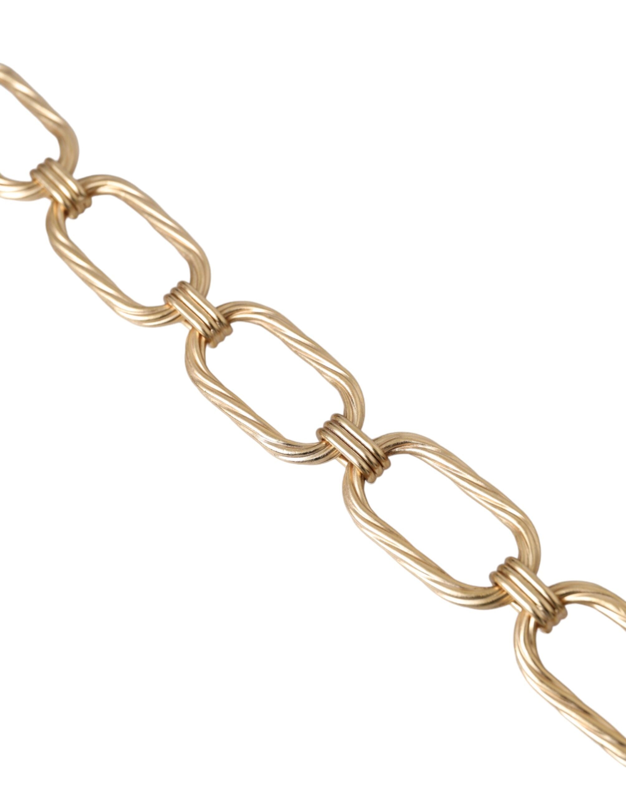 Dolce & Gabbana Gold Tone Brass Large Link Chain Jewelry Necklace - Zeiniez