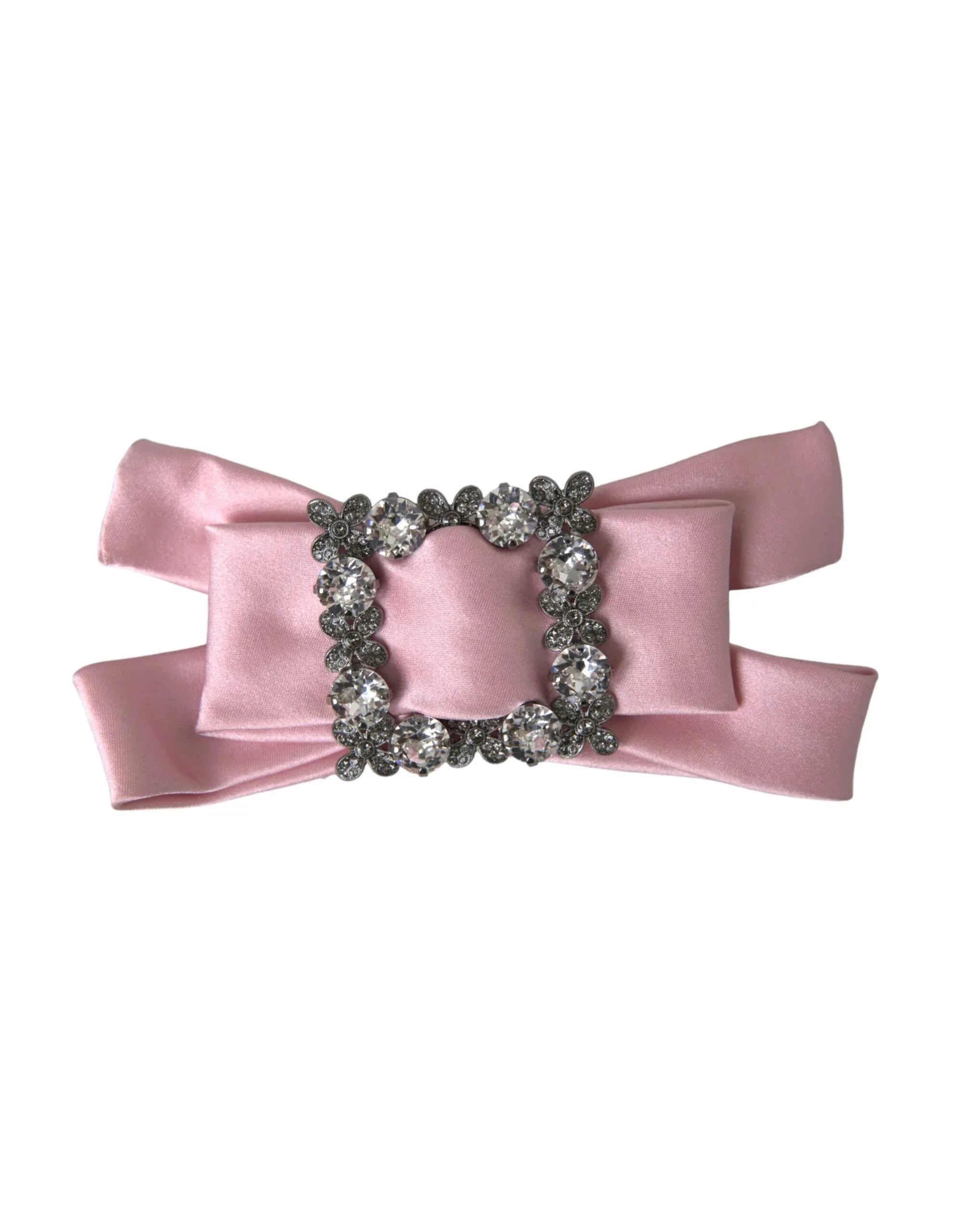 Dolce & Gabbana Pink Satin Crystal Jewelry Brooch Hair Pin - Zeiniez