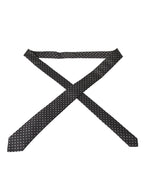 Dolce & Gabbana Black White Polka Dots 100% Silk Necktie Face Mask - Zeiniez