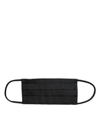 Dolce & Gabbana Black 100% Silk Adjustable Necktie Face Mask - Zeiniez