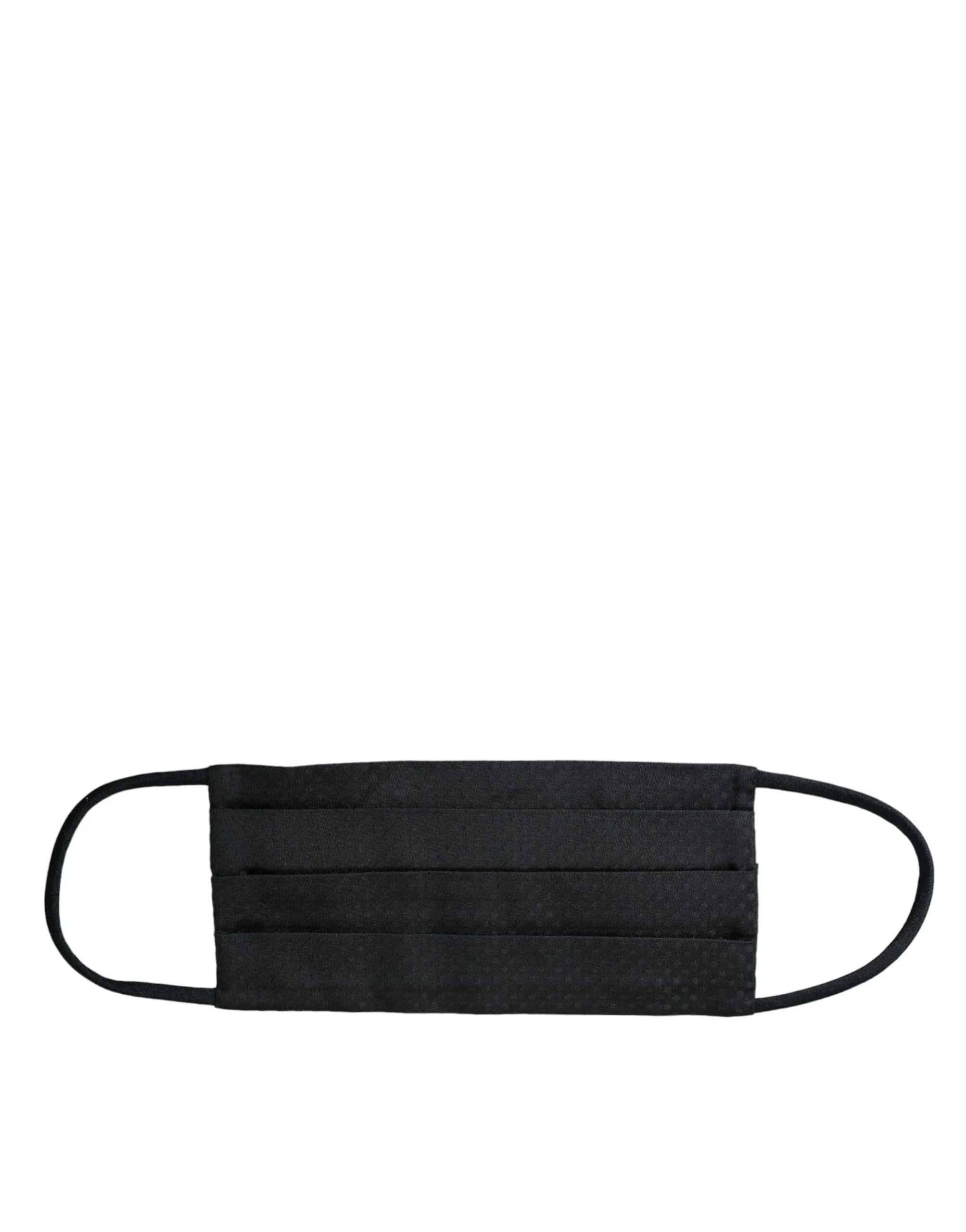 Dolce & Gabbana Black 100% Silk Adjustable Necktie Face Mask - Zeiniez