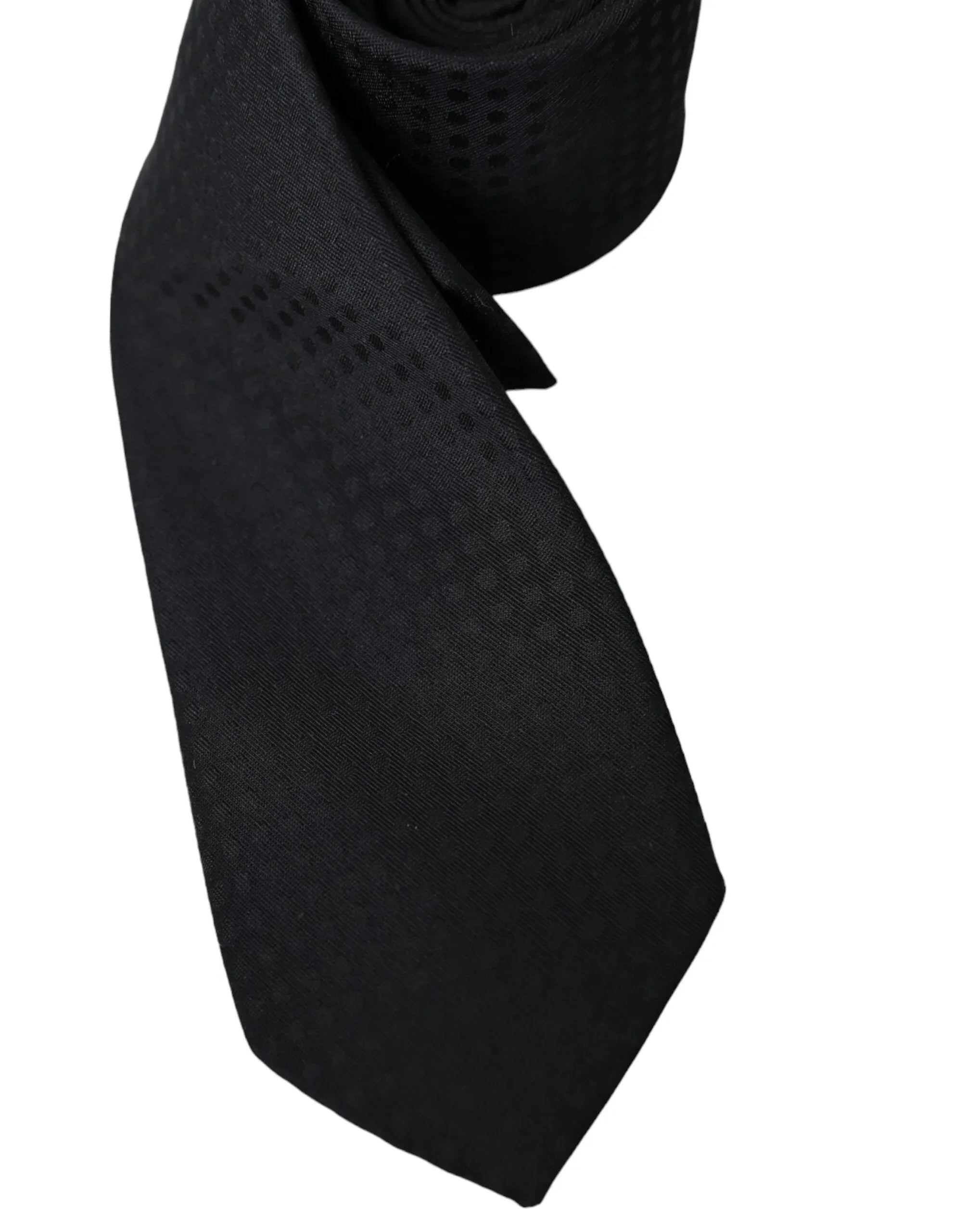 Dolce & Gabbana Black 100% Silk Adjustable Necktie Face Mask - Zeiniez