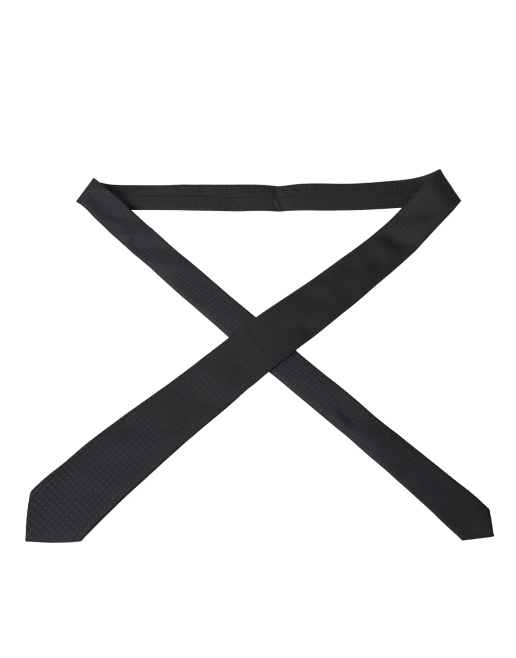 Dolce & Gabbana Black 100% Silk Adjustable Necktie Face Mask - Zeiniez