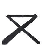 Dolce & Gabbana Black 100% Silk Adjustable Necktie Face Mask - Zeiniez