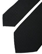 Dolce & Gabbana Black 100% Silk Adjustable Necktie Face Mask - Zeiniez