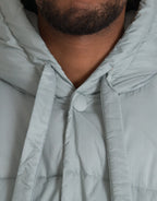 Dolce & Gabbana Light Blue Quilted Hooded Puffer Jacket Men - Zeiniez