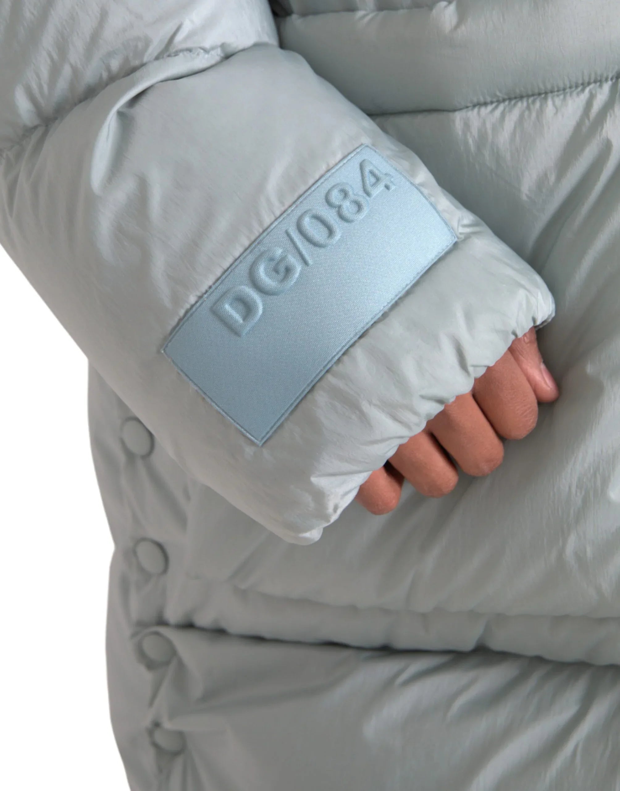 Dolce & Gabbana Light Blue Quilted Hooded Puffer Jacket Men - Zeiniez