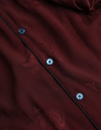 Dolce & Gabbana Maroon Crown Jacquard Silk Long Sleeve Shirt - Zeiniez