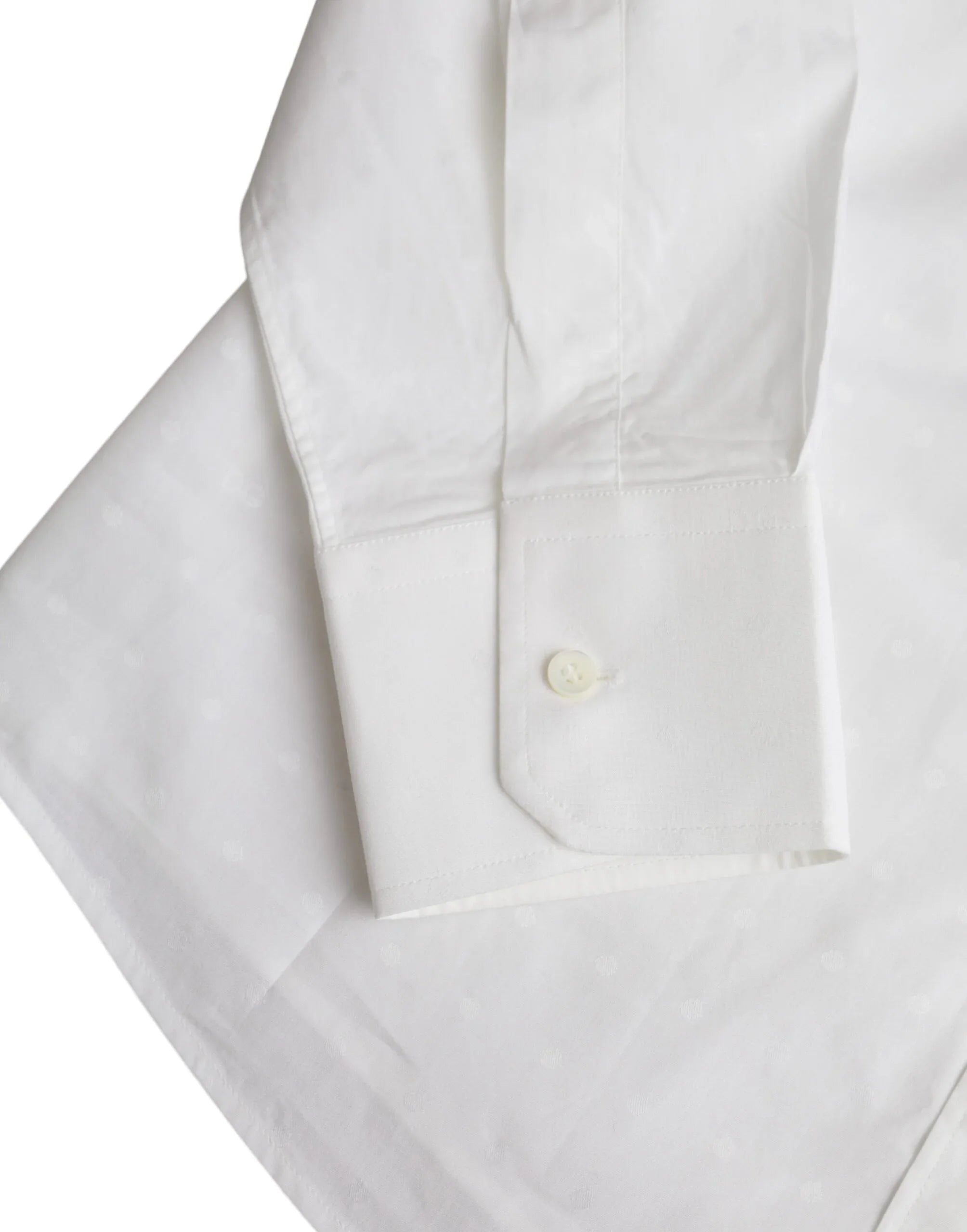 Dolce & Gabbana White Logo Cotton Men Dress GOLD Shirt - Zeiniez