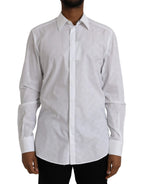 Dolce & Gabbana White Polka Dotted Cotton Dress GOLD Shirt - Zeiniez