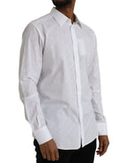 Dolce & Gabbana White Polka Dotted Cotton Dress GOLD Shirt - Zeiniez