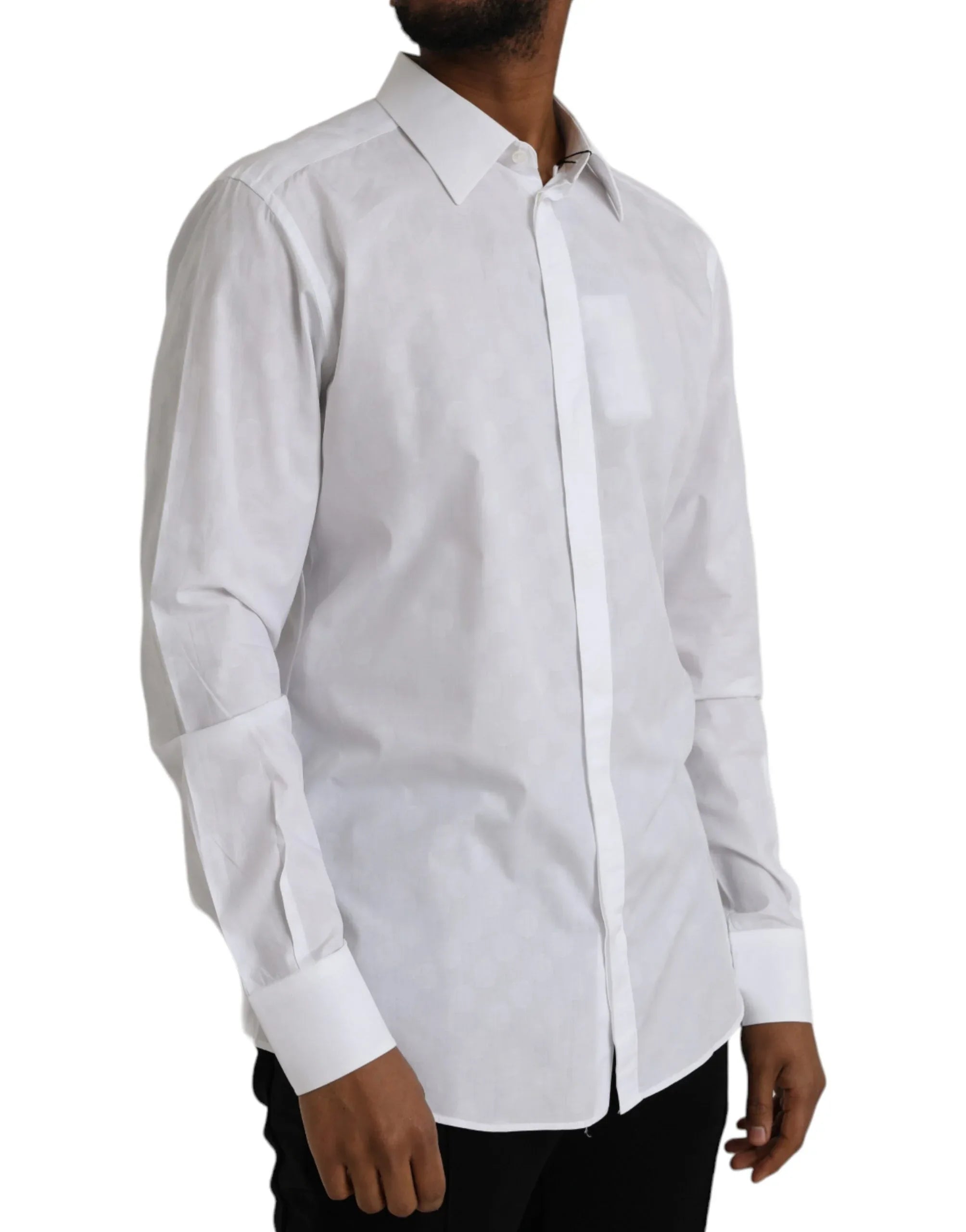 Dolce & Gabbana White Polka Dotted Cotton Dress GOLD Shirt - Zeiniez