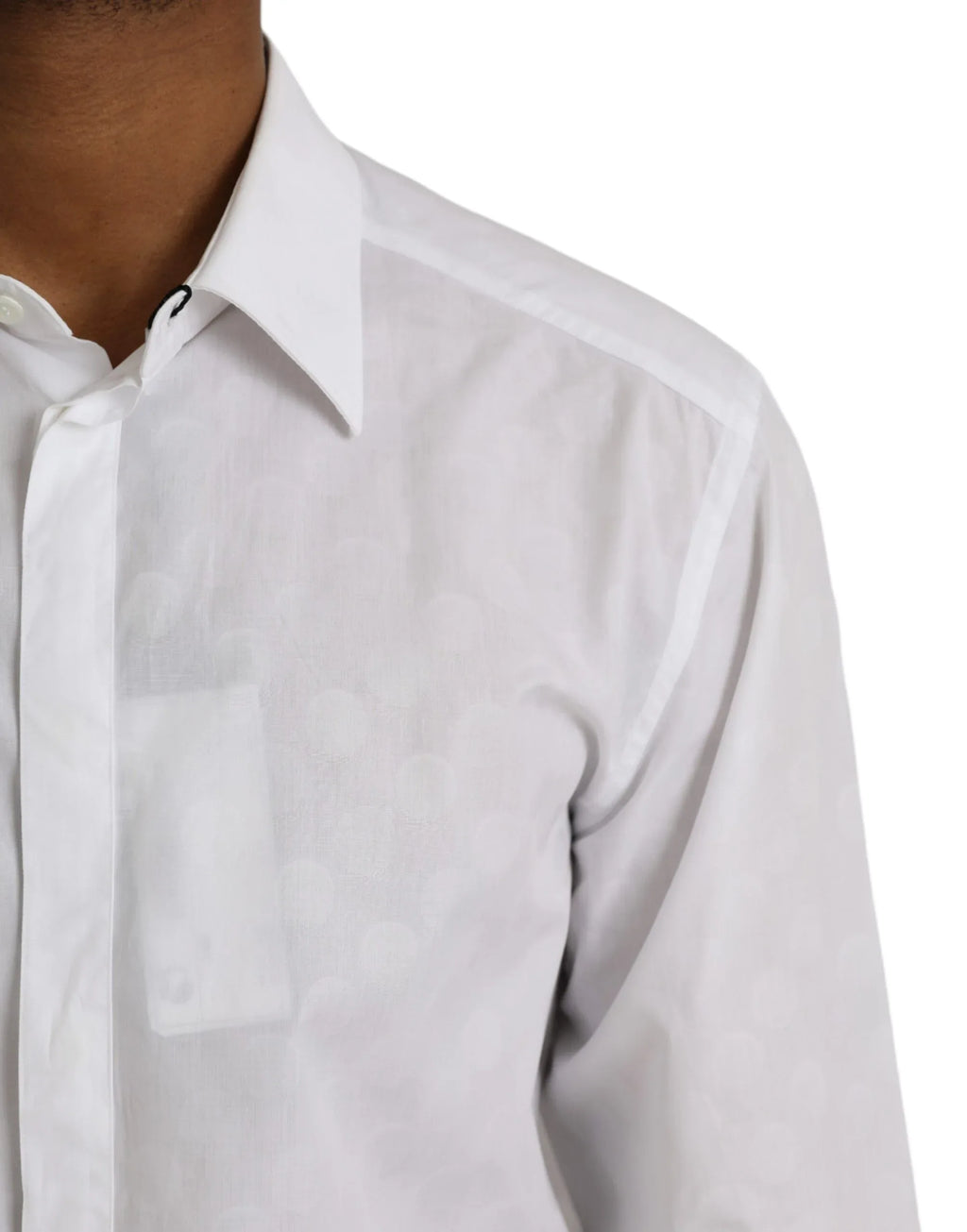 Dolce & Gabbana White Polka Dotted Cotton Dress GOLD Shirt - Zeiniez