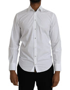Dolce & Gabbana White Cotton Long Sleeve Dress MARTINI Shirt - Zeiniez