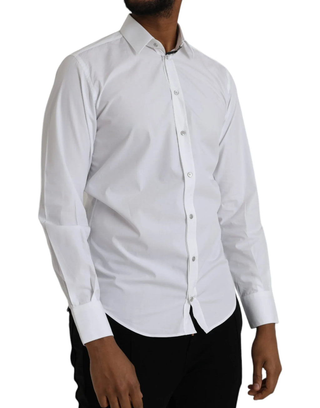 Dolce & Gabbana White Cotton Long Sleeve Dress MARTINI Shirt - Zeiniez