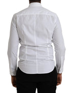 Dolce & Gabbana White Cotton Long Sleeve Dress MARTINI Shirt - Zeiniez