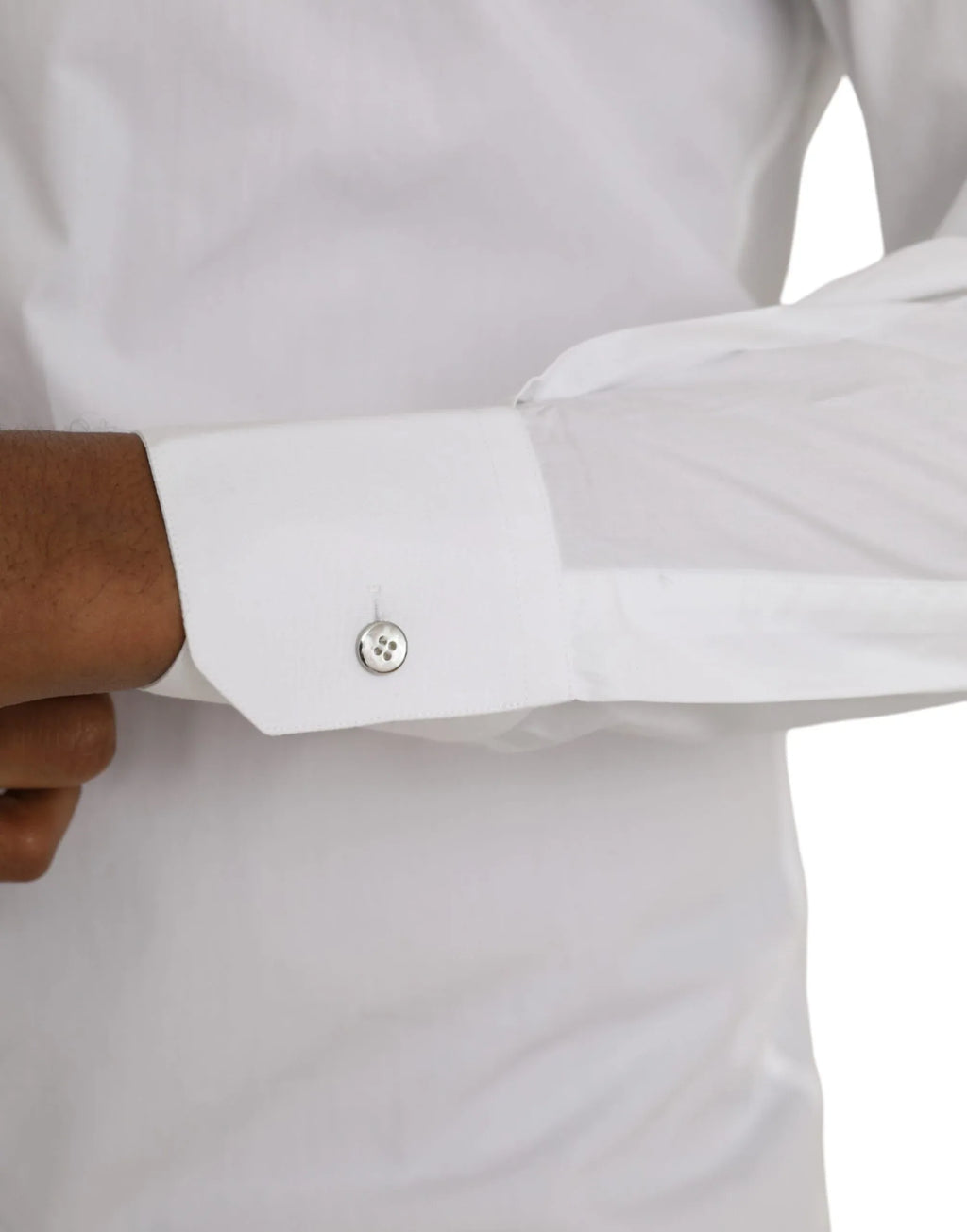 Dolce & Gabbana White Cotton Long Sleeve Dress MARTINI Shirt - Zeiniez