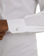 Dolce & Gabbana White Cotton Long Sleeve Dress MARTINI Shirt - Zeiniez