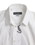 Dolce & Gabbana White Cotton Long Sleeve Dress MARTINI Shirt - Zeiniez