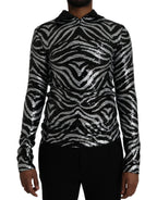 Dolce & Gabbana Black Silver Sequined Polyester Sweater - Zeiniez