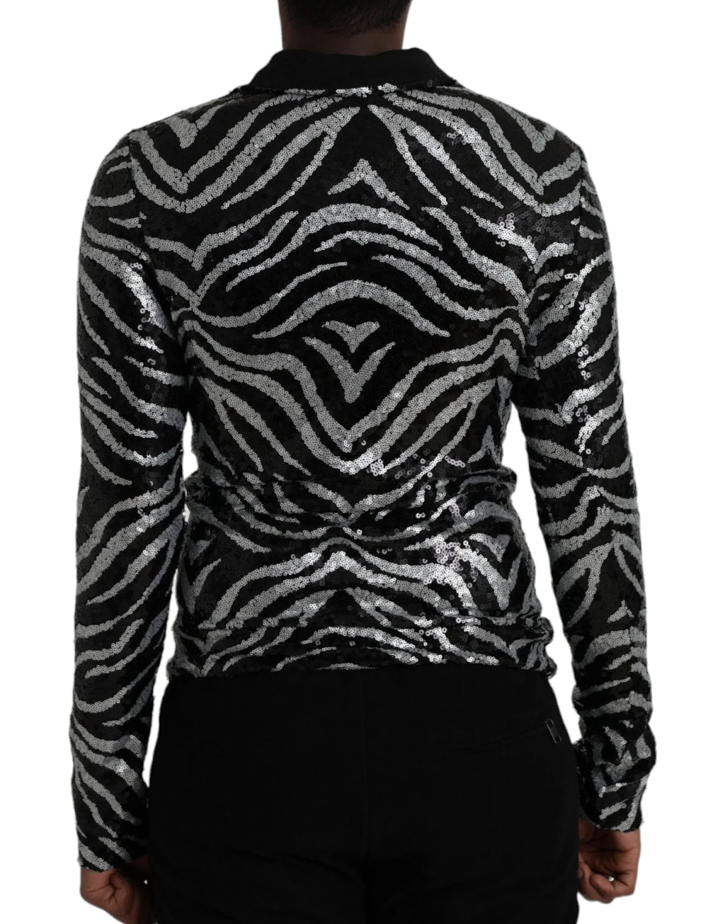 Dolce & Gabbana Black Silver Sequined Polyester Sweater - Zeiniez