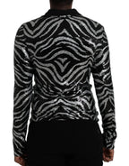 Dolce & Gabbana Black Silver Sequined Polyester Sweater - Zeiniez