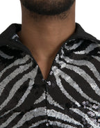 Dolce & Gabbana Black Silver Sequined Polyester Sweater - Zeiniez
